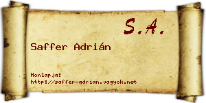 Saffer Adrián névjegykártya